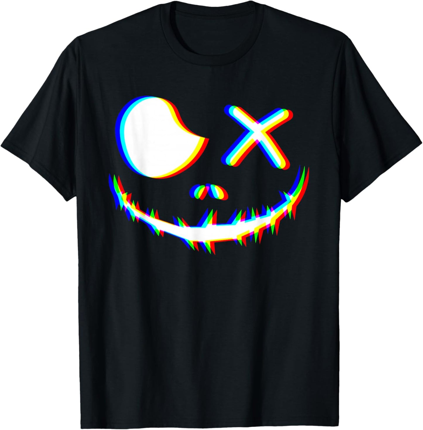 Vaporwave Psychedelic Ghost Rave EDM Halloween Fan Design T-Shirt - T-Shirt | Black