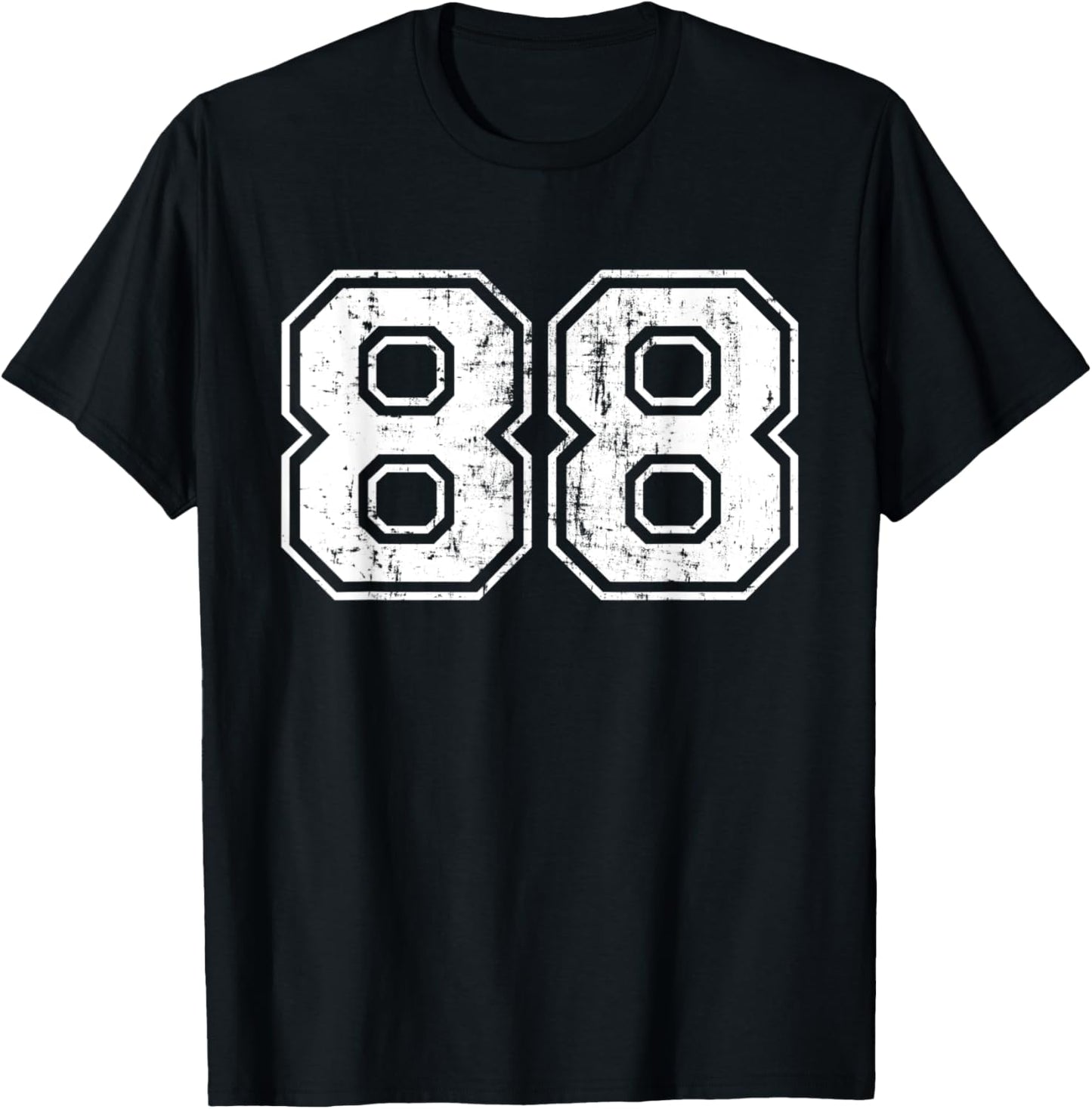 Number 88 EightyEight Distressed Vintage Sport Team Practice T-Shirt - T-Shirt | Black