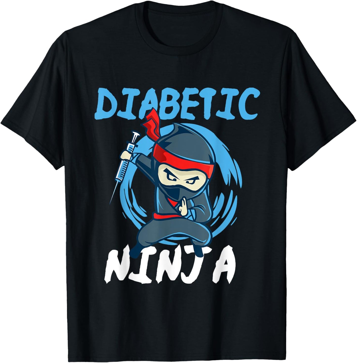 Diabetic Ninja - T1D Blood Sugar Diabetes Awareness T-Shirt - T-Shirt | Black