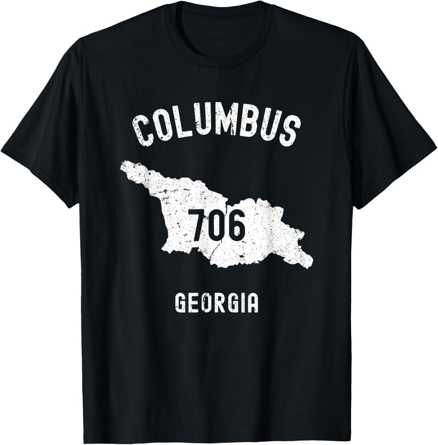 Columbus Georgia GA 706 Vintage Athletic Style T-Shirt - T-Shirt | Black