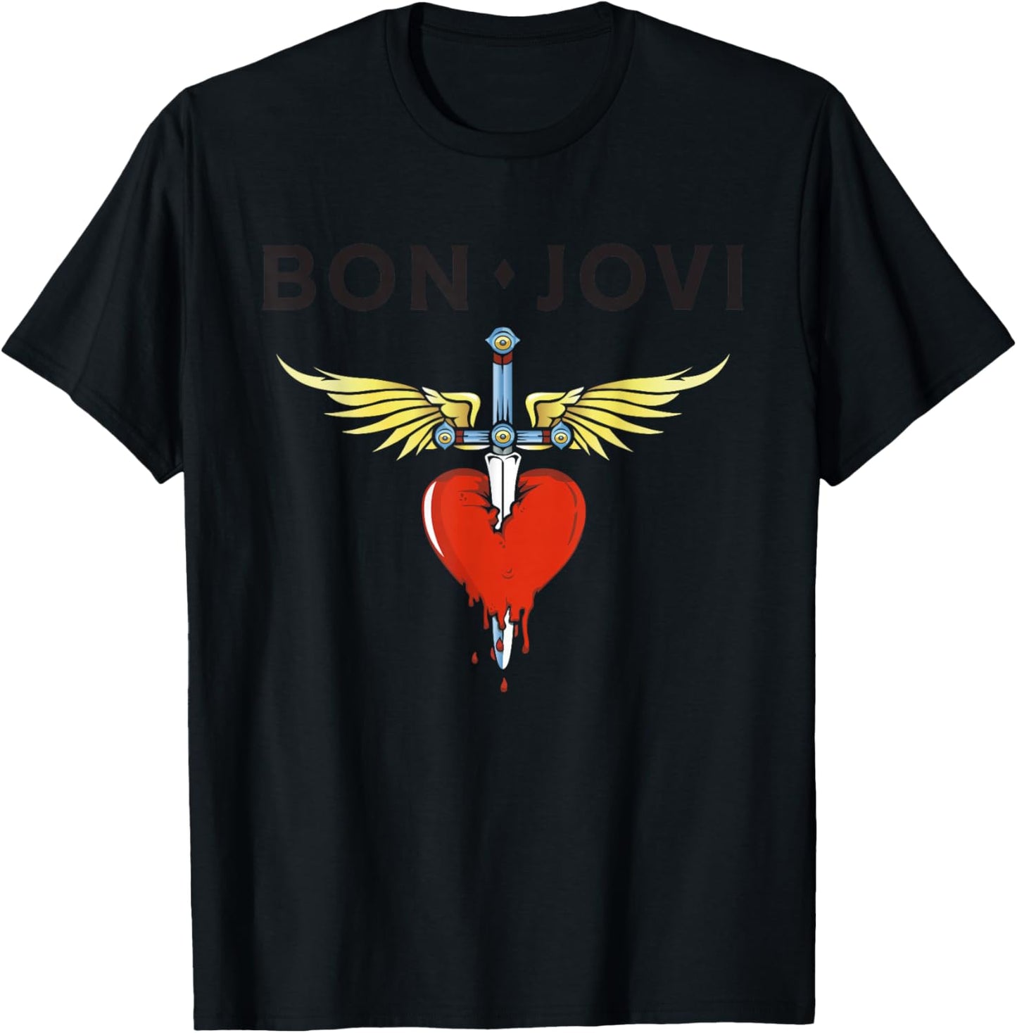 Offizieller Bon Jovi Herzdolch T-Shirt - T-Shirt | Black