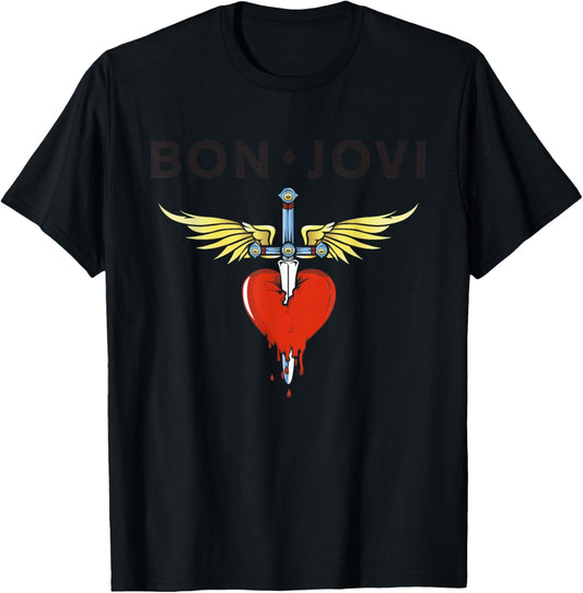 Offizieller Bon Jovi Herzdolch T-Shirt - T-Shirt | Black