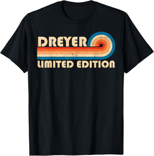 DREYER Surname Retro Vintage 80s 90s Birthday Reunion T-Shirt - T-Shirt | Black