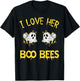 I Love Her Boo Bees Couples Halloween Adult Costume His Men T-Shirt - T-Shirt | Black