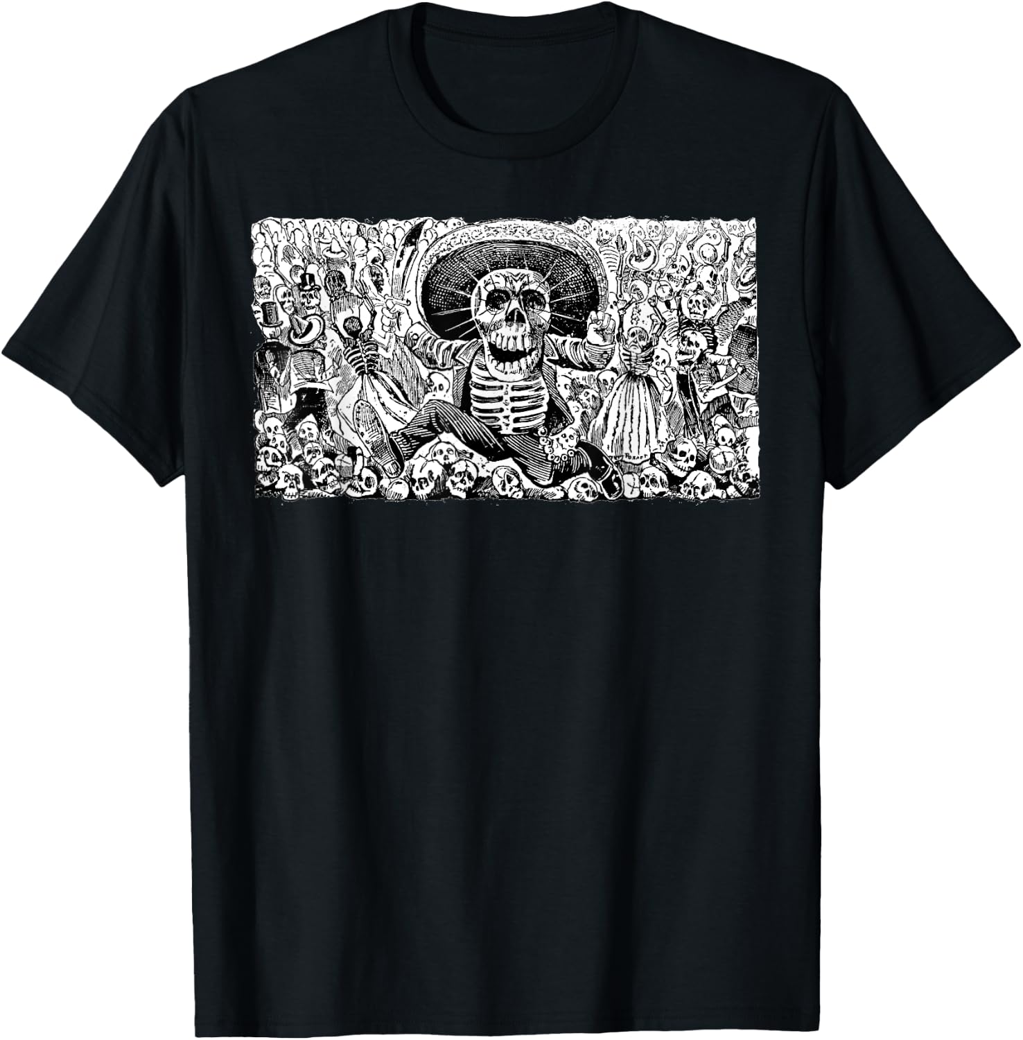 Vintage Mexico Day Of The Dead - Dia De Los Muertos T-Shirt - T-Shirt | Black