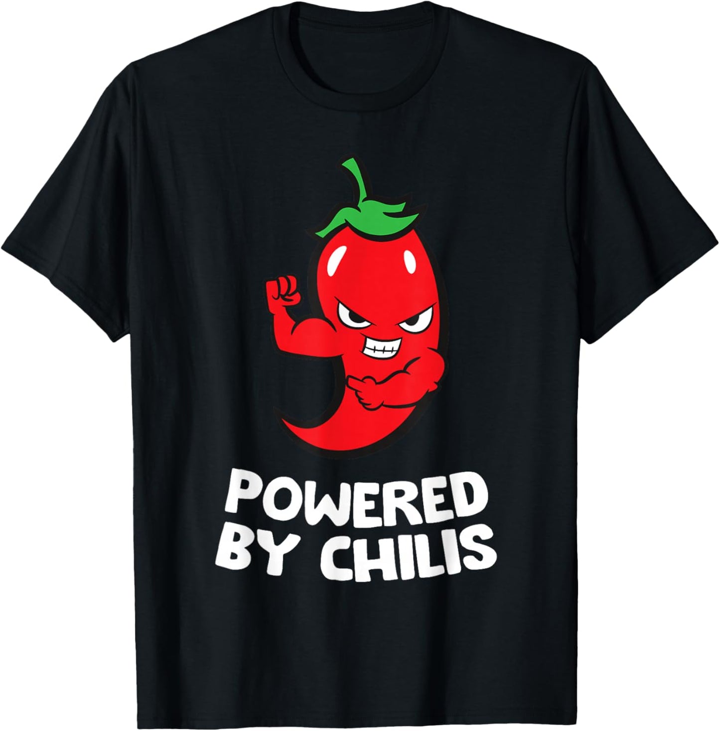 Powered By Chilis T-Shirt - T-Shirt | Black