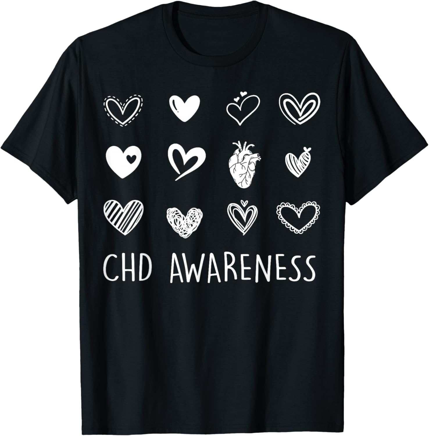 CHD - Congenital Heart Disease Awareness T-Shirt - T-Shirt | Black