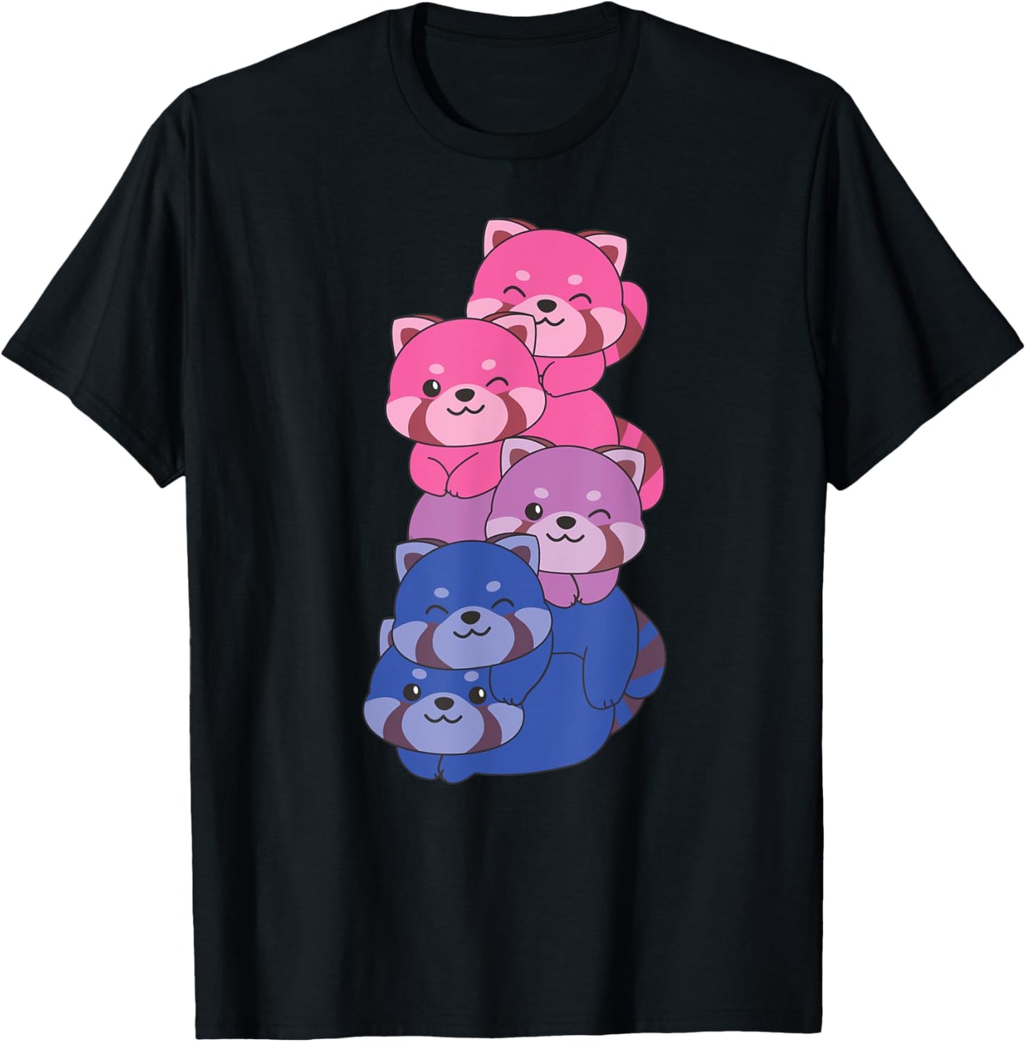 Bisexual Flag Pride Month Lgbtq Bi Red Panda T-Shirt - T-Shirt | Black