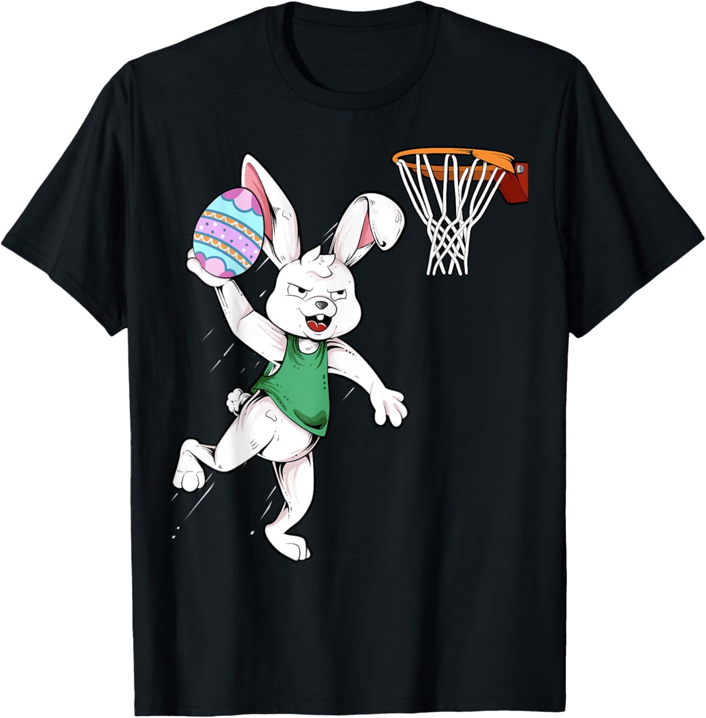 Happy Easter Shirt Kids Boys Bunny Dunk Basketball Easter T-Shirt - T-Shirt | Black