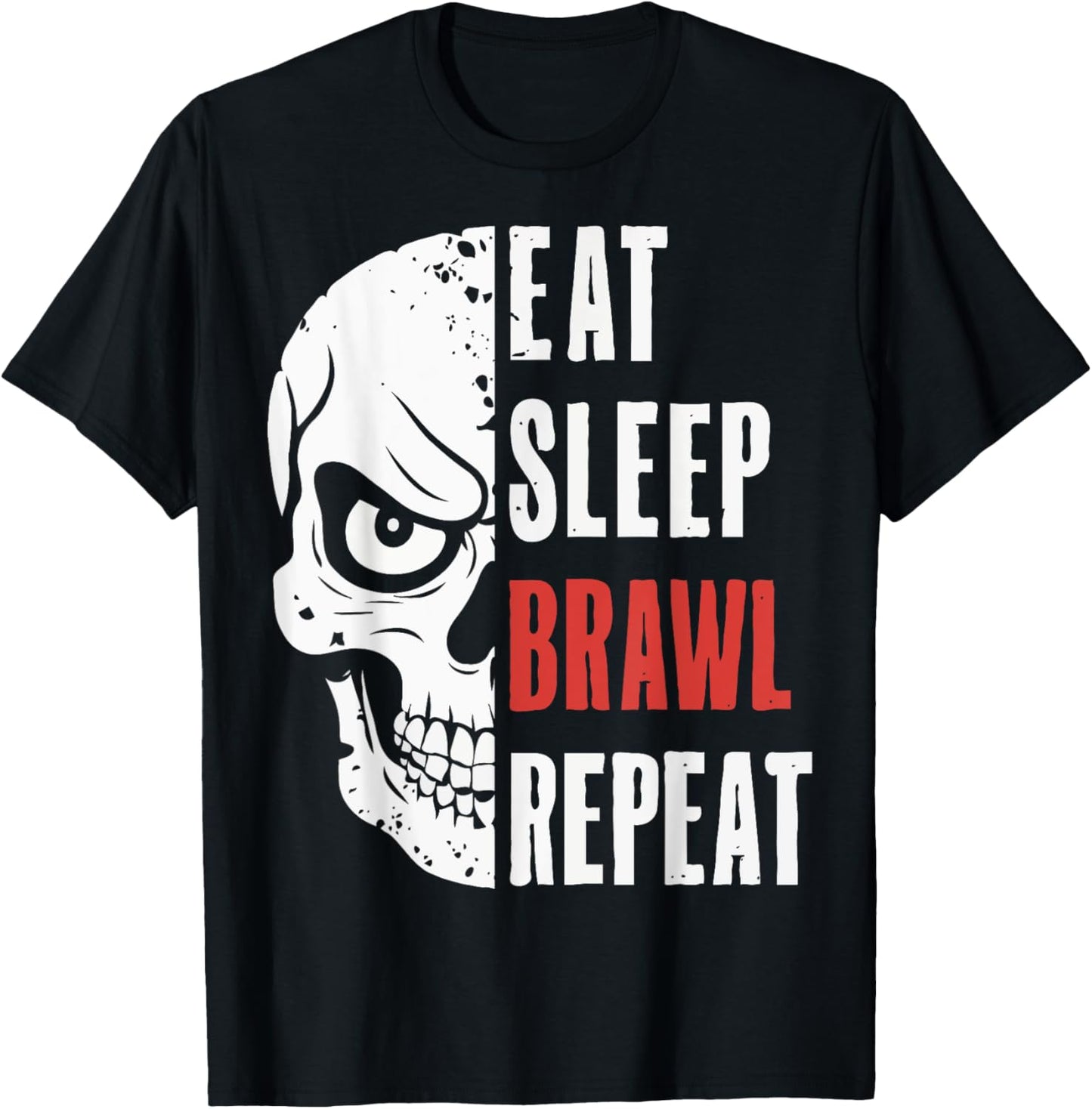 Eat Sleep Brawl Repeat Funny Video Gamer Gaming T-Shirt - T-Shirt | Black