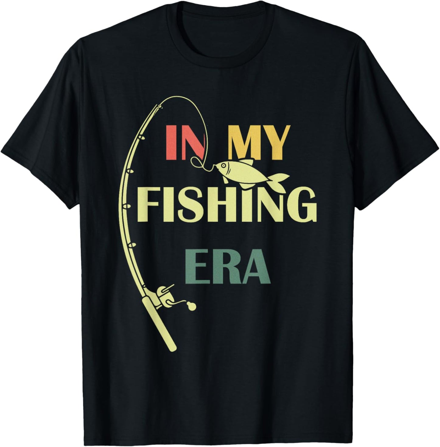 In My Fishing Era Fisherman Fishing Lover Bass Fish Funny T-Shirt - T-Shirt | Black