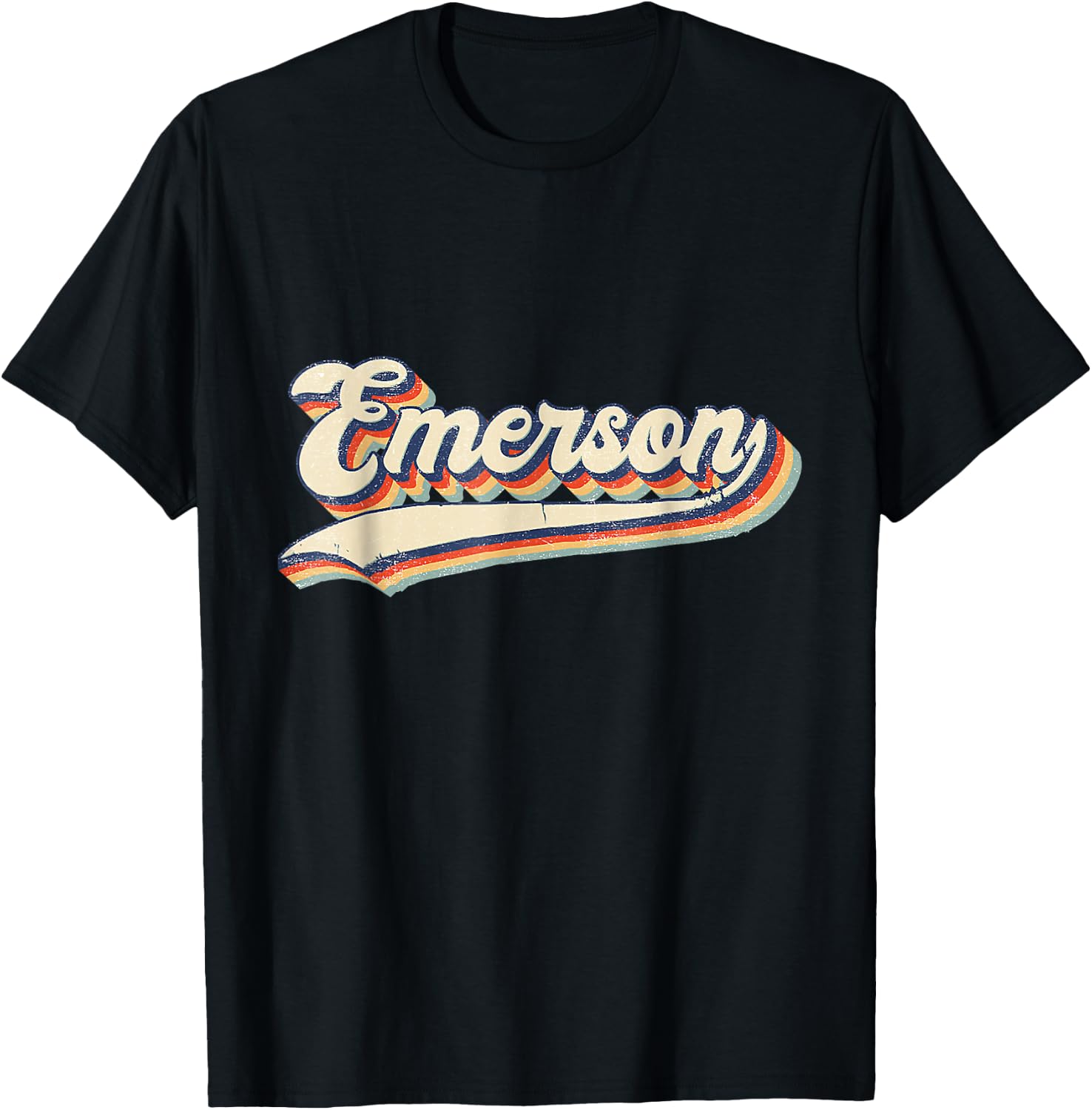 Emerson Sports Name Vintage Retro Women Boy Girl T-Shirt - T-Shirt | Black