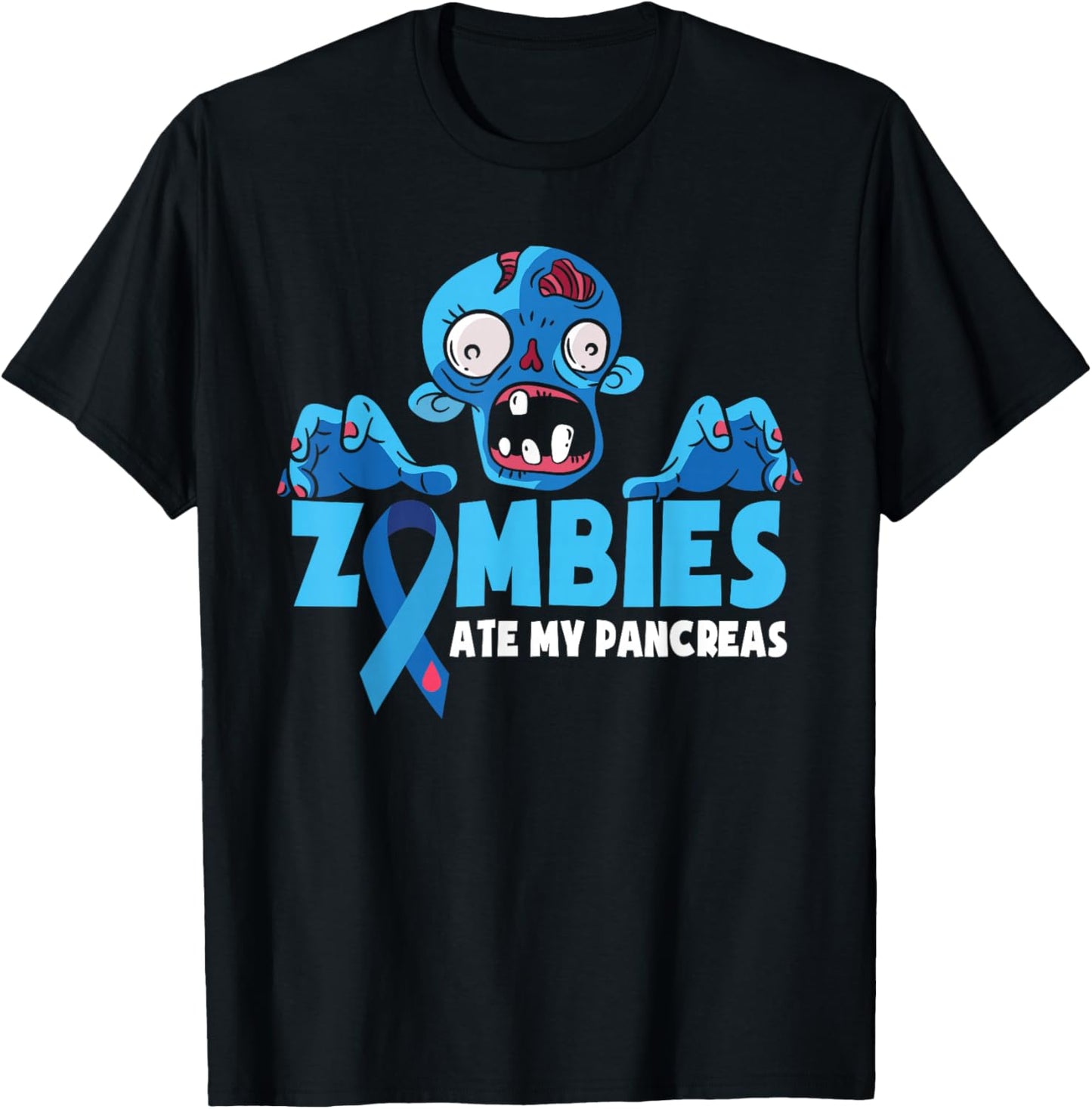 Type 1 Diabetes Kids Zombies Ate My Pancreas T-Shirt - T-Shirt | Black