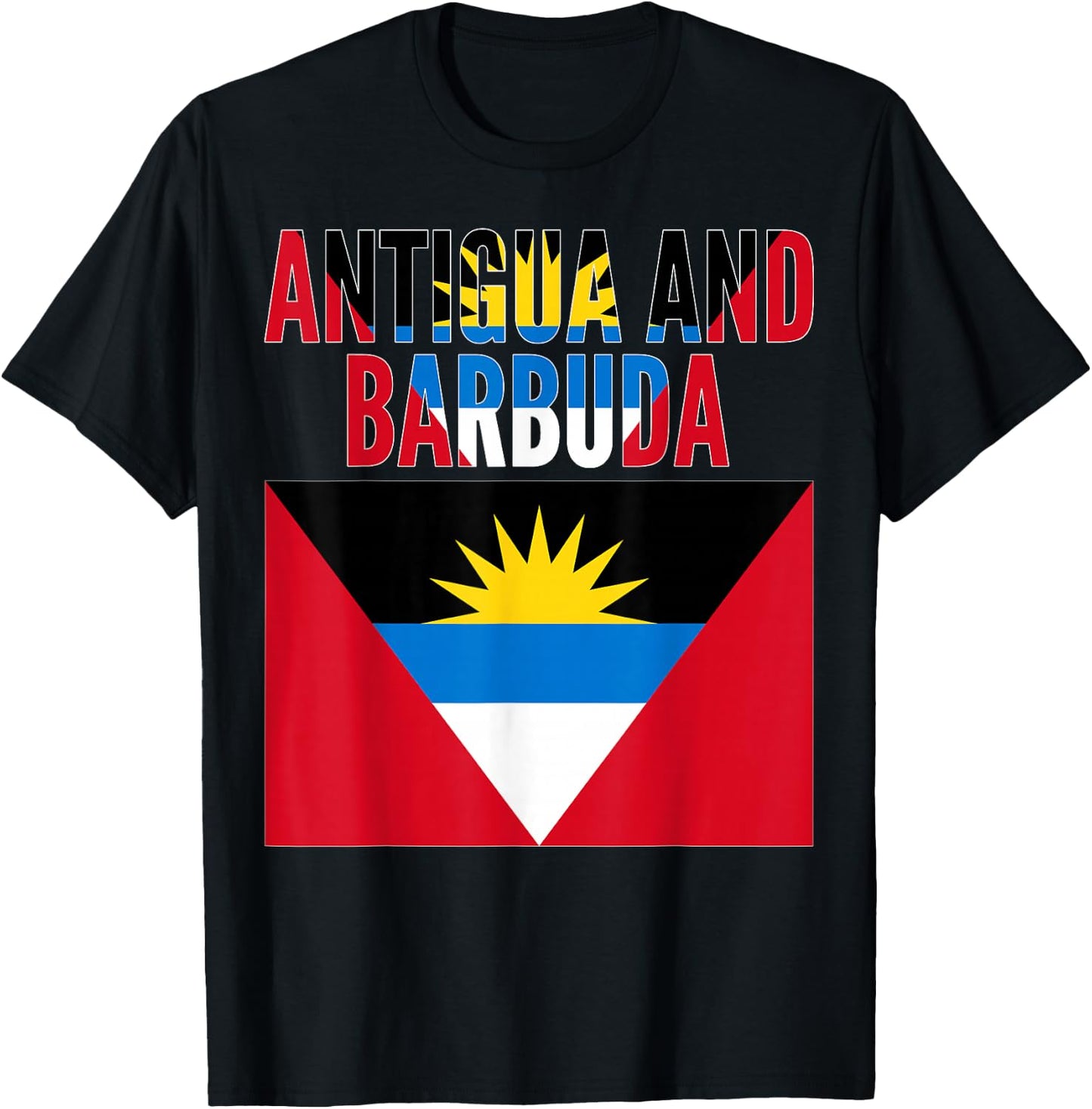 Antiguan - Antigua and Barbuda Country Flag T-Shirt - T-Shirt | Black