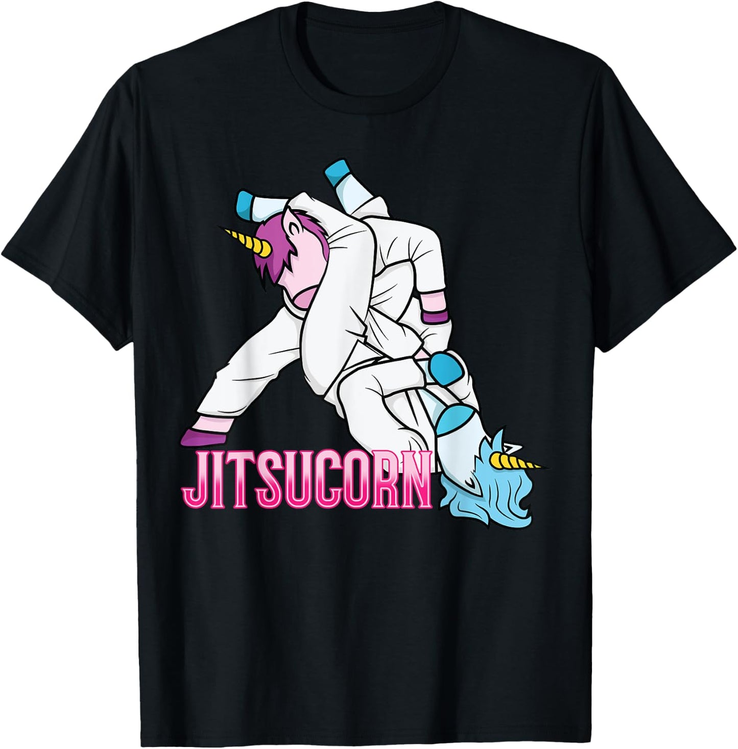 Jitsucorn Unicorn Funny Jiu Jitsu Combat BJJ MMA Girl Gift T-Shirt - T-Shirt | Black
