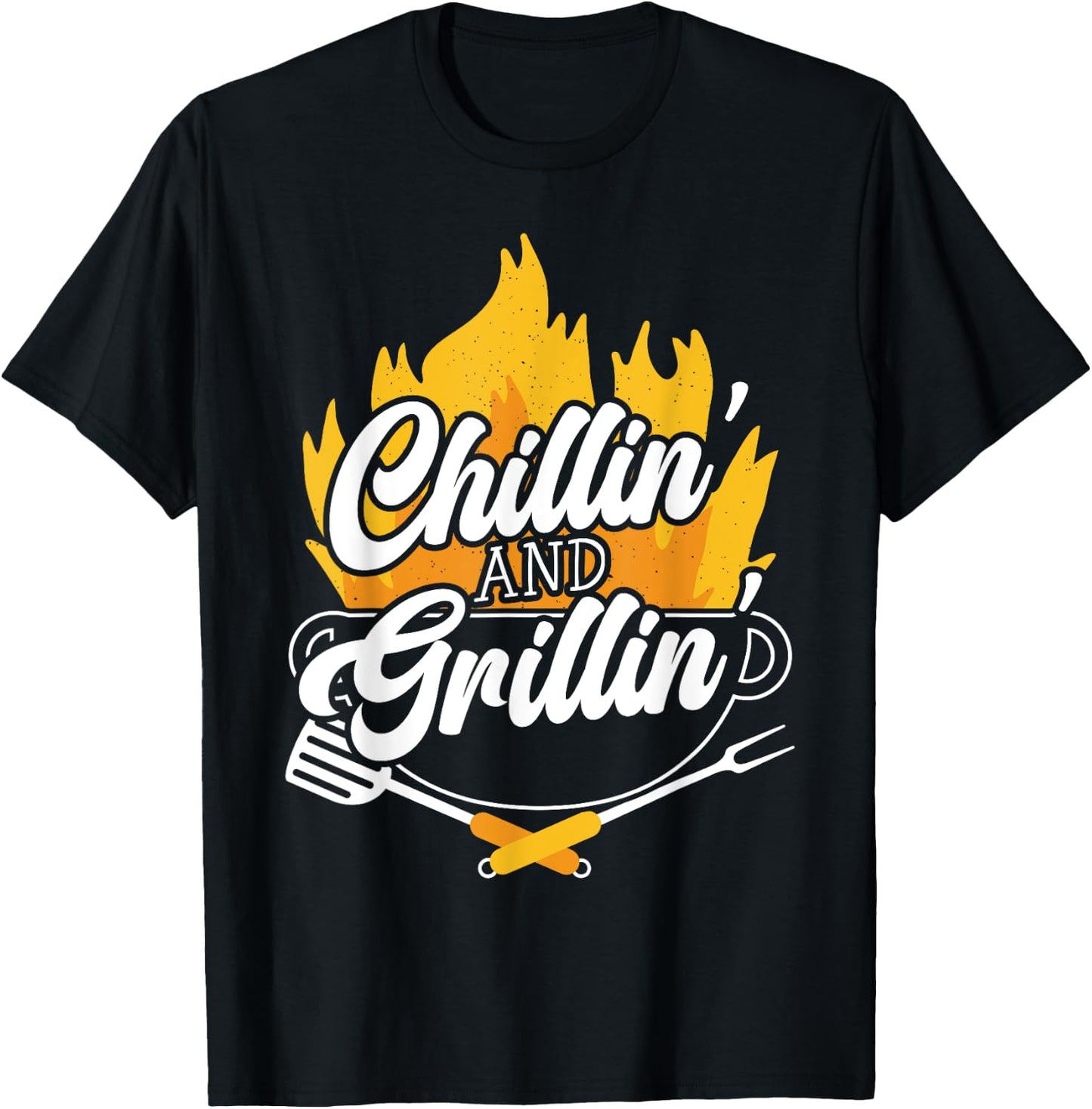 Chillin' And Grillin' BBQ Grillmaster Barbecue T-Shirt - T-Shirt | Black