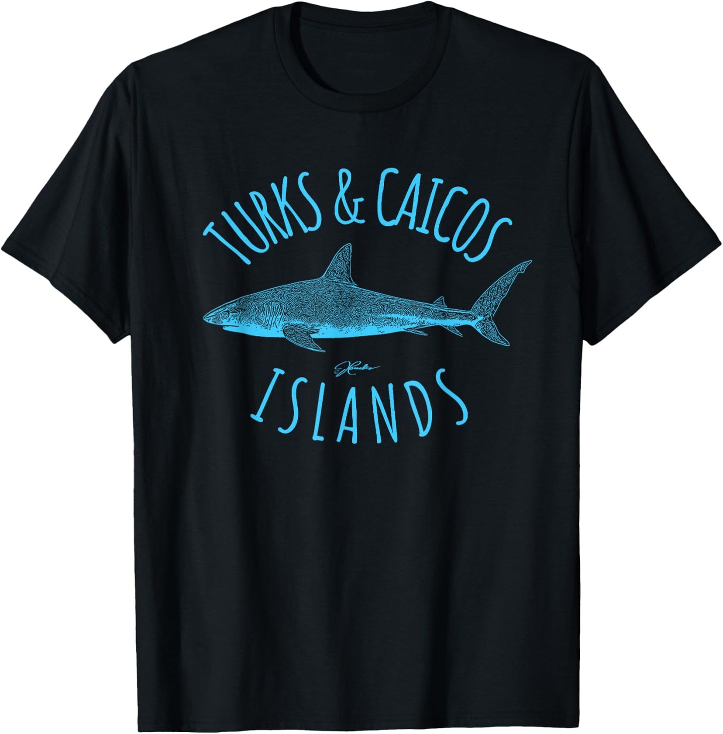 JCombs: Turks & Caicos Islands, Carib. Reef Shark T-Shirt - T-Shirt | Black