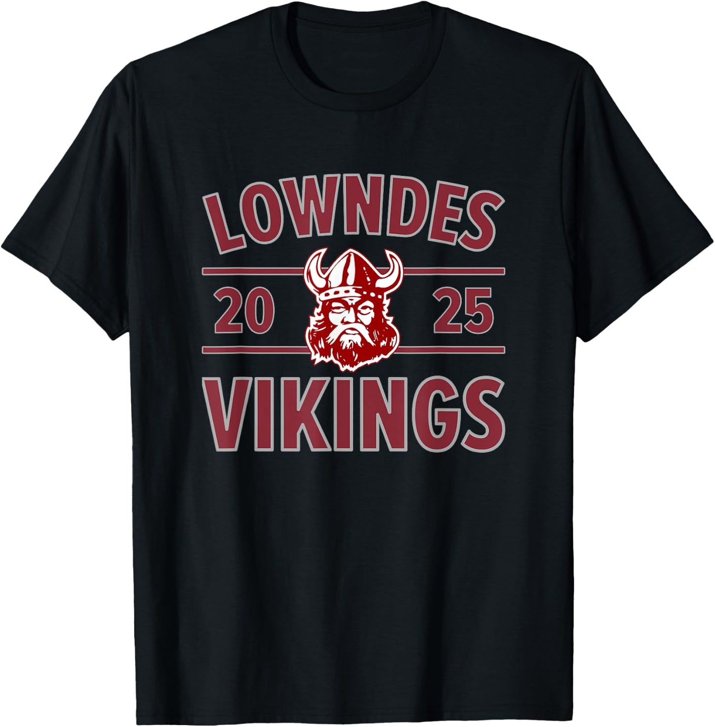 Lowndes Vikings Logo 2025 HS T-Shirt - T-Shirt | Black