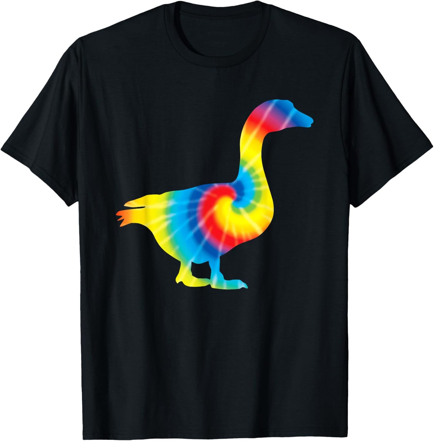Tie Dye Goose Rainbow Print Waterfowl Hippie Peace Gift T-Shirt - T-Shirt | Black