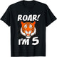 5 Year Old Tiger Birthday Party Tigers Roar Safari 5th Gift T-Shirt - T-Shirt | Black
