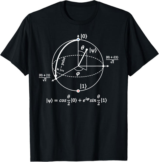 Bloch Sphere of Quantum Information, Physics and Science T-Shirt - T-Shirt | Black