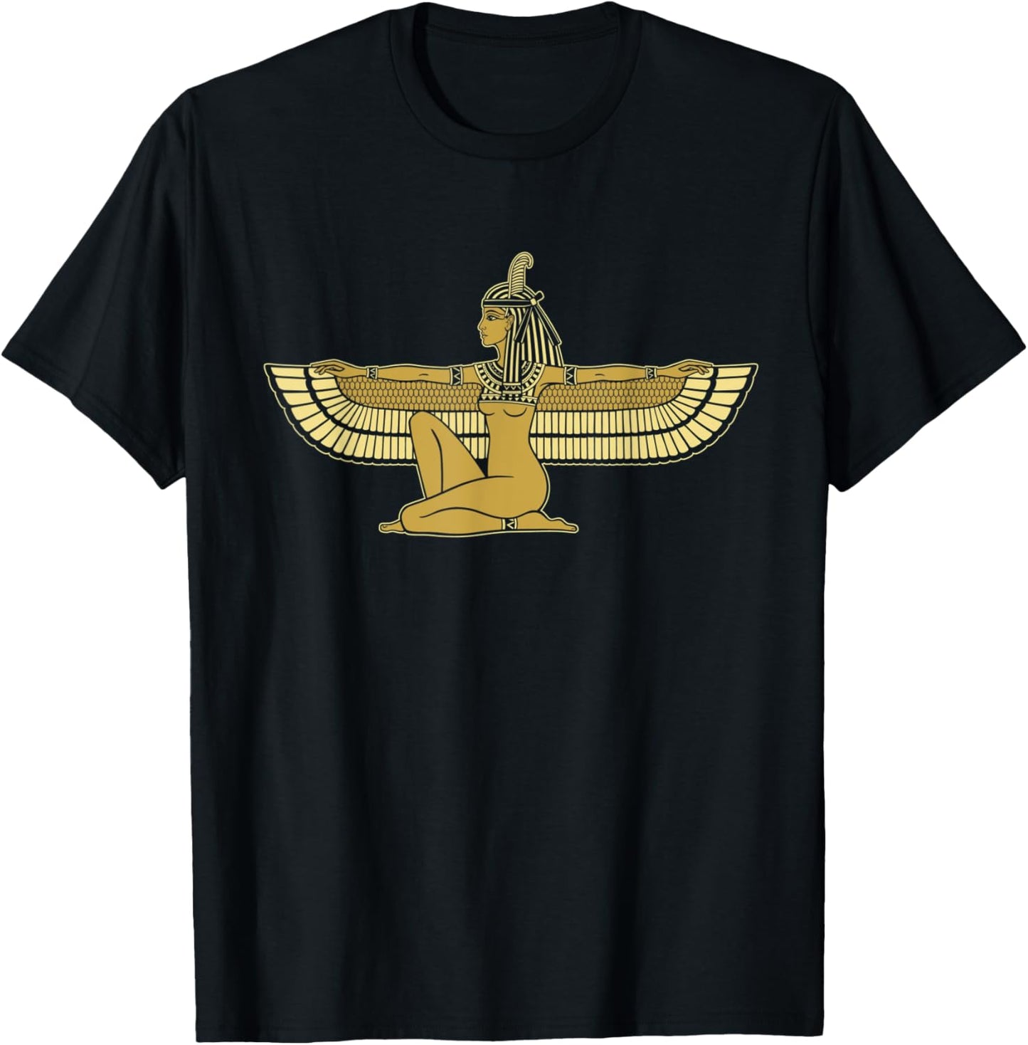 Maat Egyptian God I Egyptian Gods Archeology T-Shirt - T-Shirt | Black