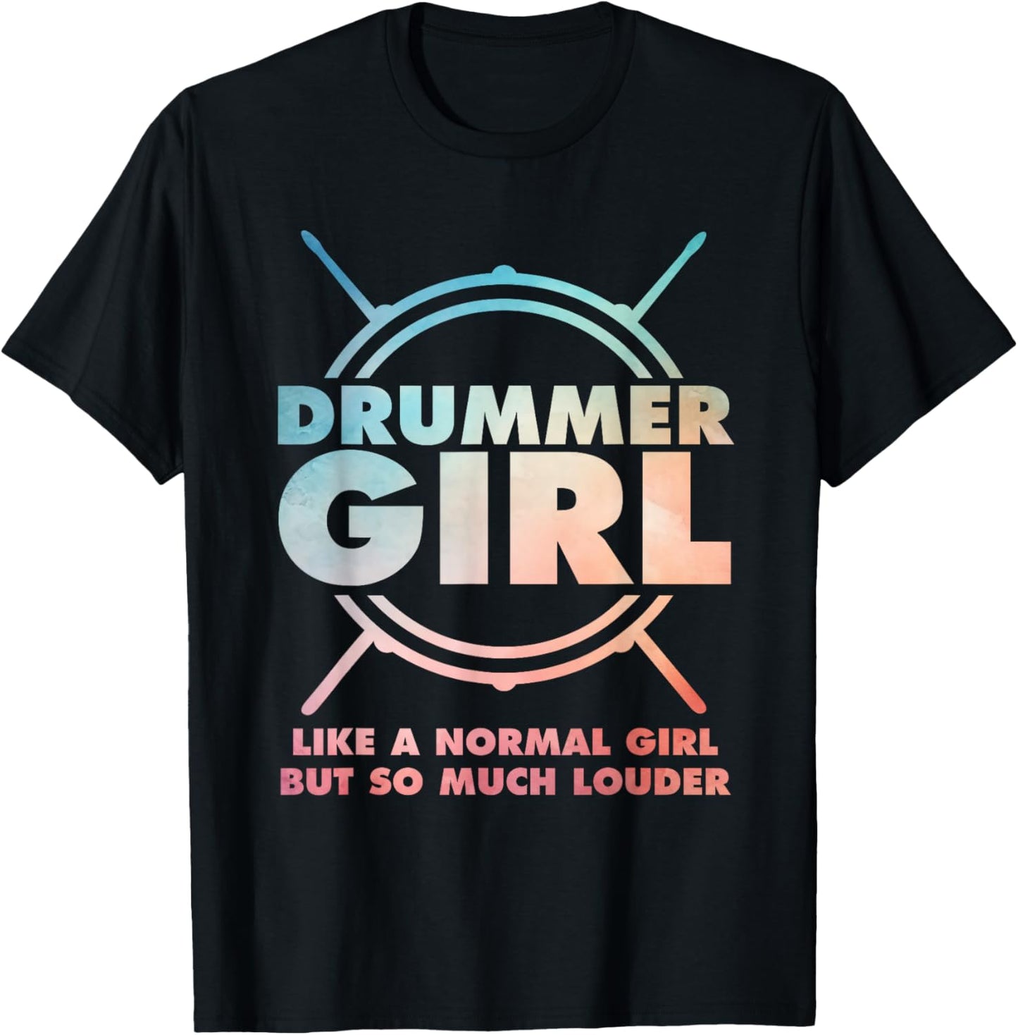 Best Drummer Girl Art Drumming Percussion Drumsd T-Shirt - T-Shirt | Black