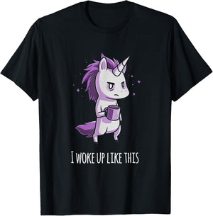 I woke up like this Unicorn T-Shirt - T-Shirt | Black