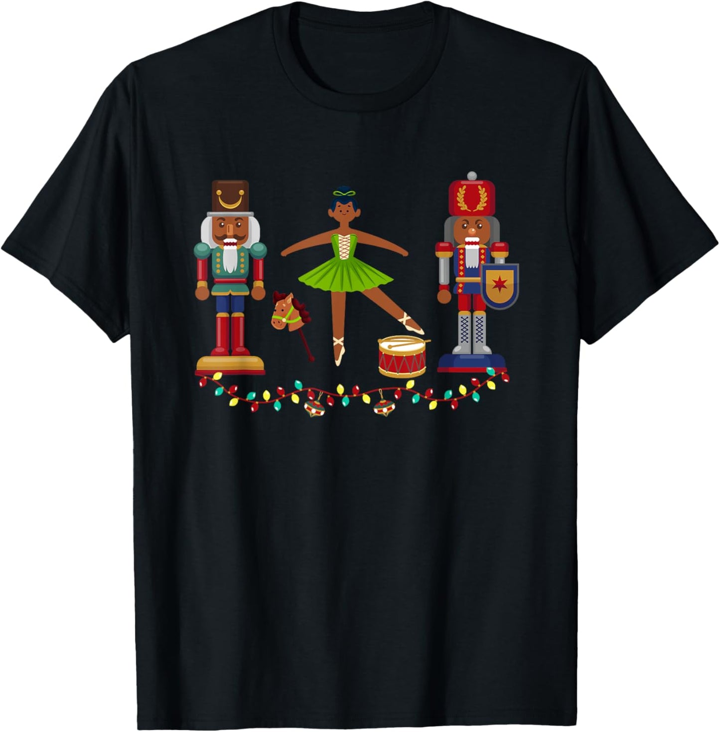 Funny African American Nutcracker Christmas Ballet Dancer T-Shirt - T-Shirt | Black