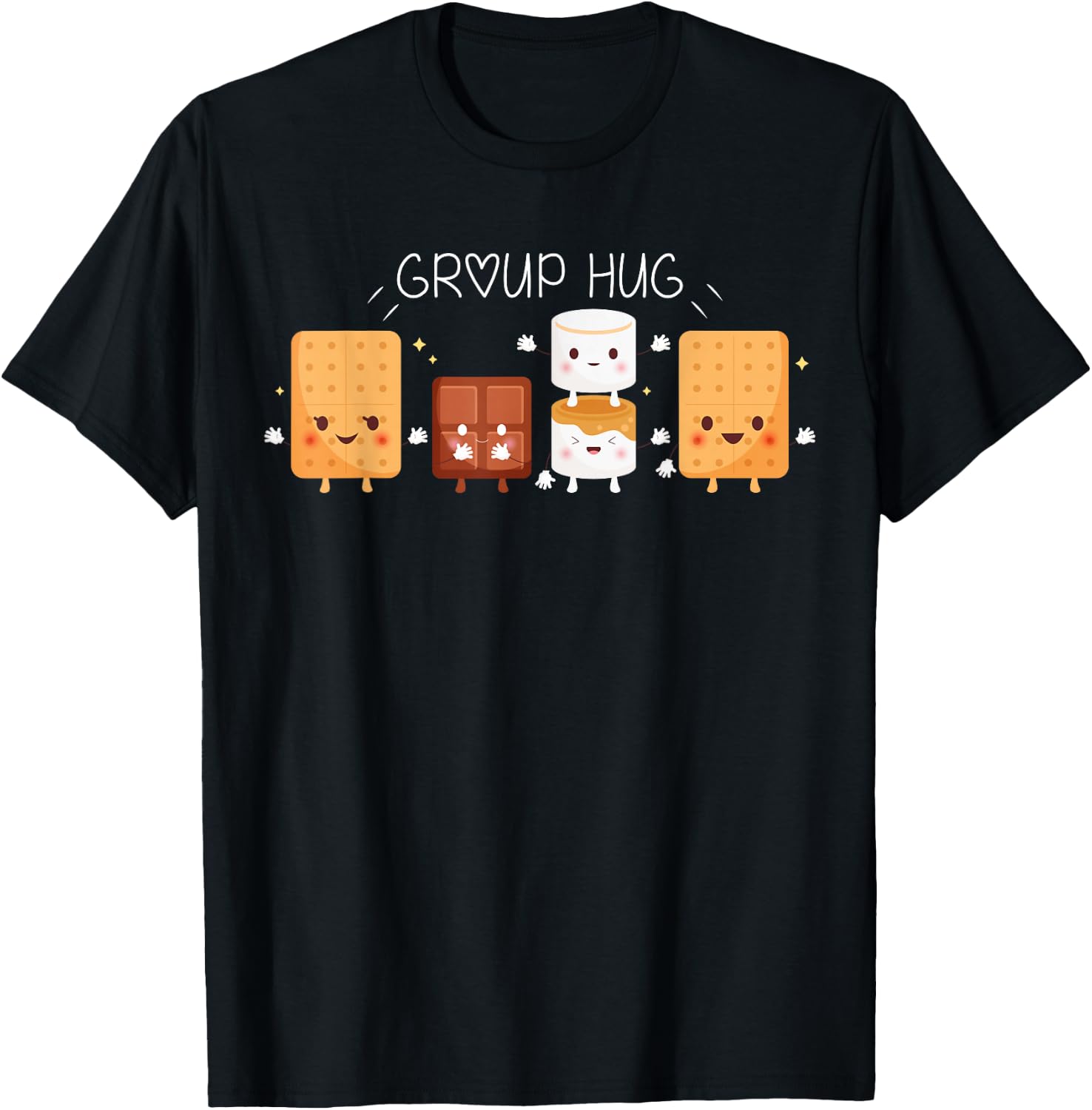 Smores Group Hug Shirt Camping Campfire Marshmallow Smores T-Shirt - T-Shirt | Black