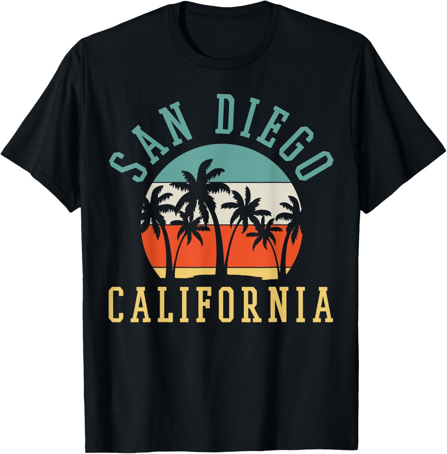 San Diego California Summer Vacation Retro T-Shirt - T-Shirt | Black