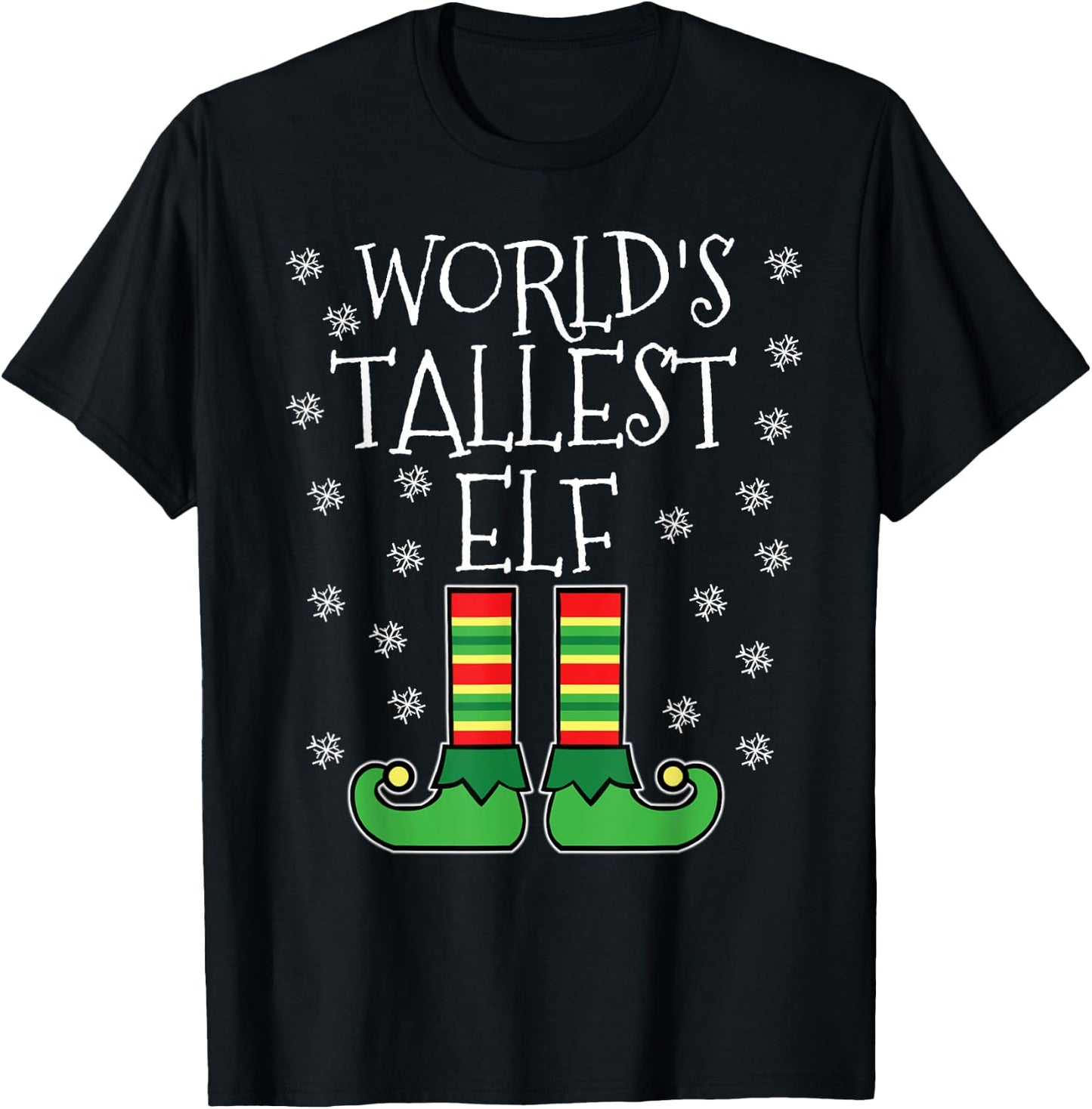 World's Tallest Elf Matching Family Group Christmas Couples T-Shirt - T-Shirt | Black
