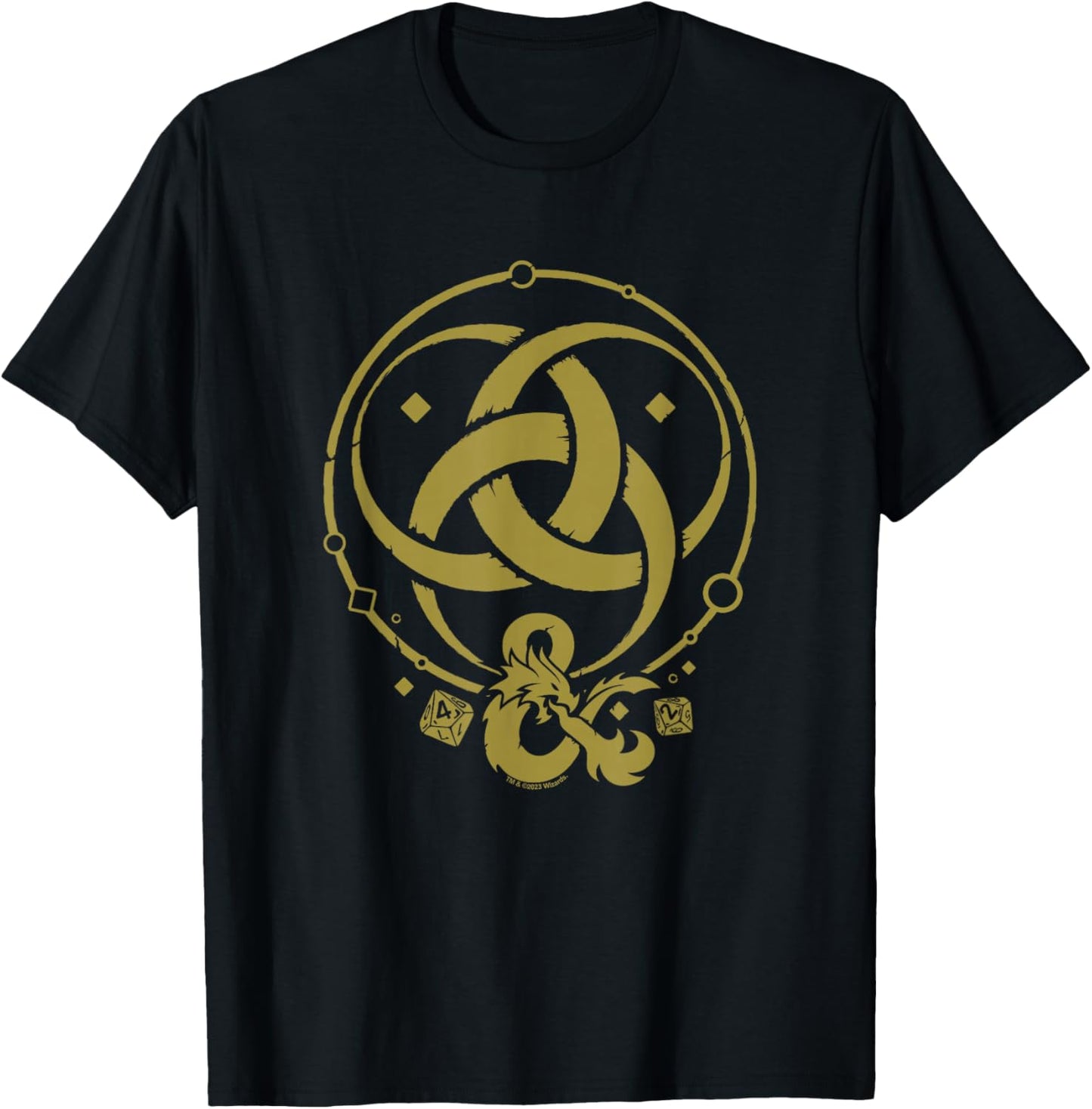 Dungeons & Dragons 50th Anniversary Gold Flame Vintage Logo T-Shirt - T-Shirt | Black