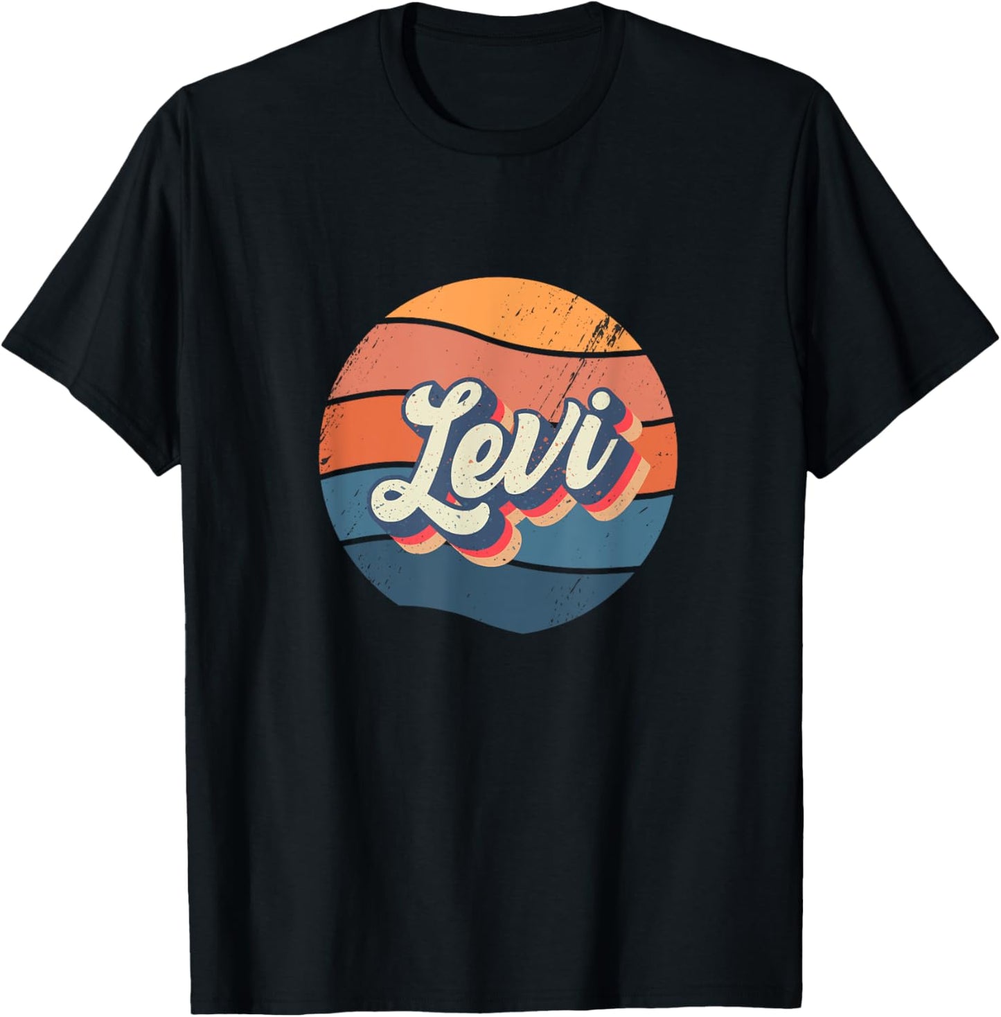 Levi Retro First Name Vintage Forename Personalized T-Shirt - T-Shirt | Black