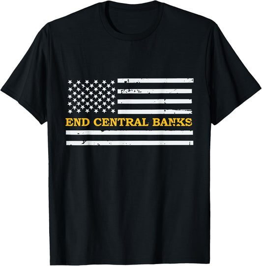End Central Banks End The Fed American Flag Men T-Shirt - T-Shirt | Black