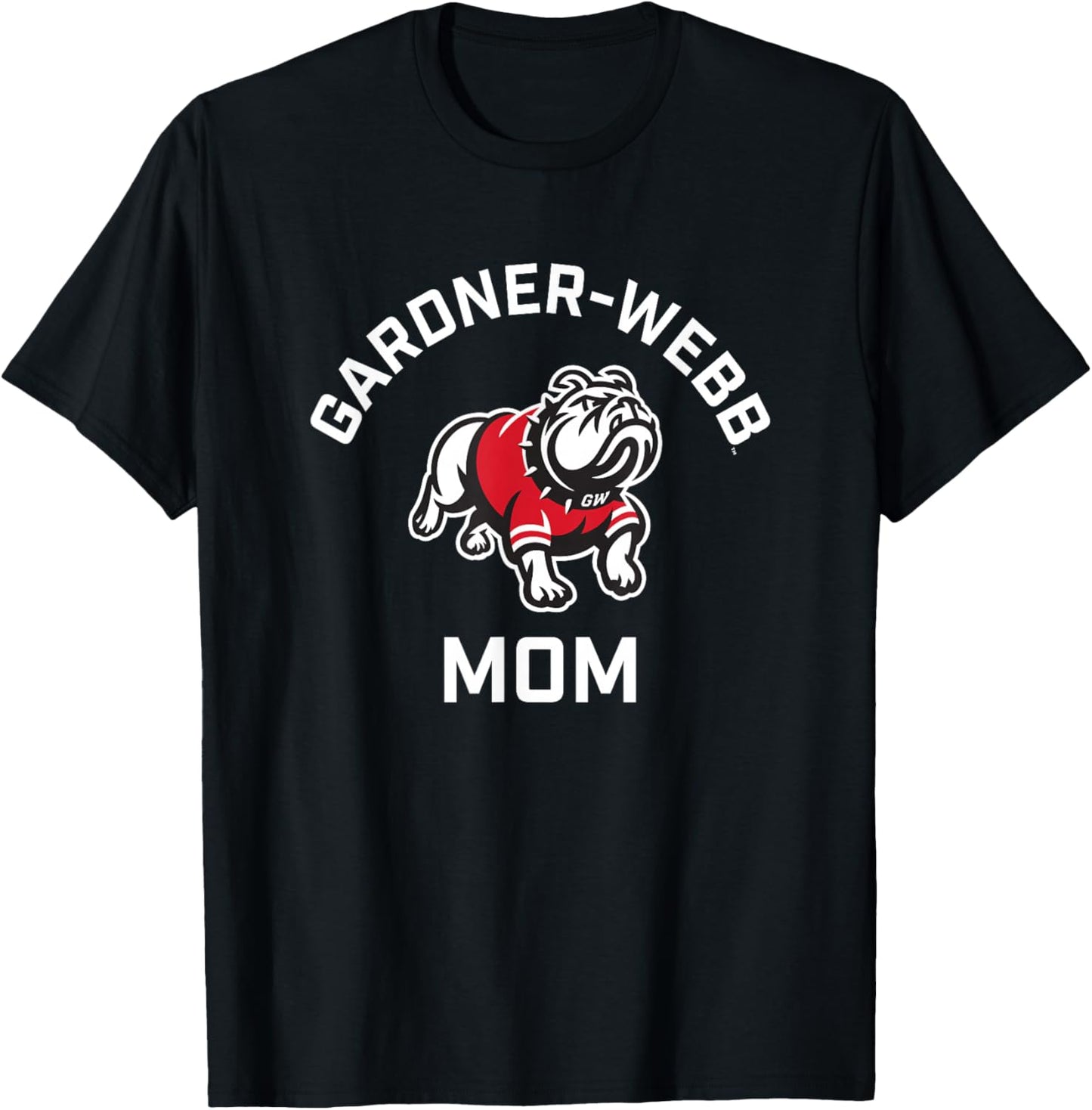 Gardner-Webb University GWU Bulldogs Arched Mom T-Shirt - T-Shirt | Black