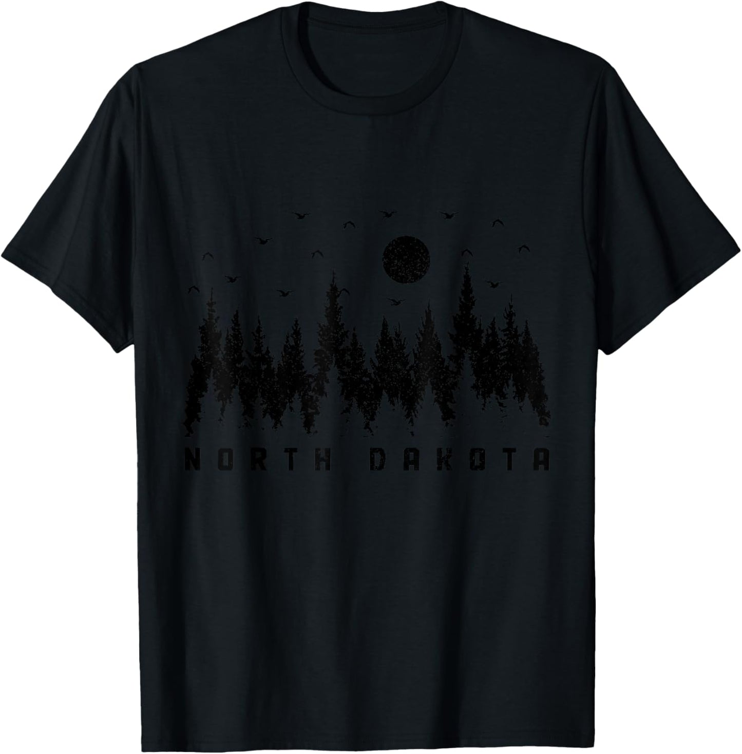 North Dakota Nature Lover Forest Hiking T-Shirt - T-Shirt | Black