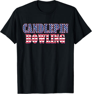 Candlepin Bowling American Flag - Candlepin Bowling T-Shirt - T-Shirt | Black