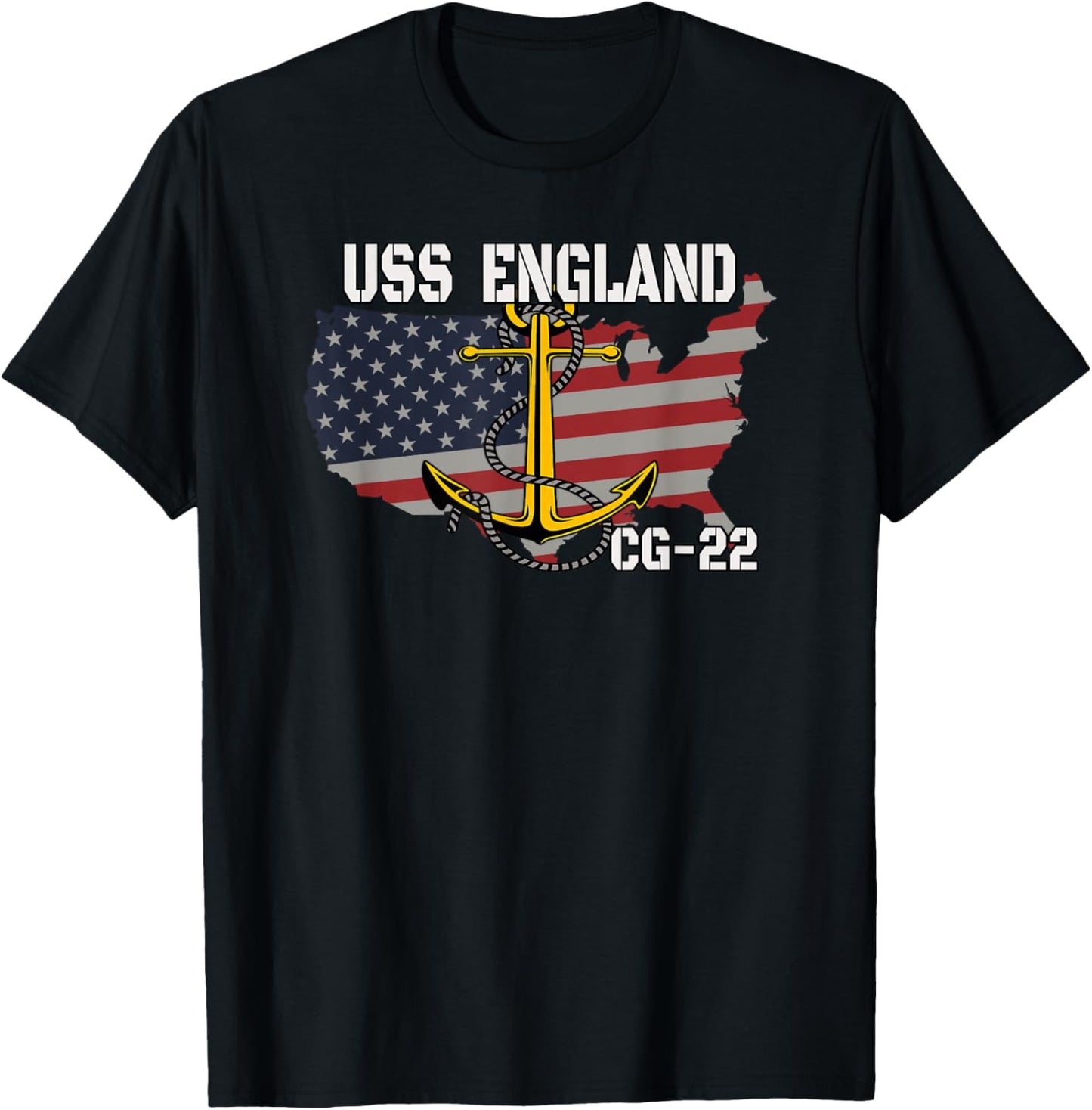 USS England CG-22 Cruiser Veteran Day Son Father Grandpa Dad T-Shirt - T-Shirt | Black