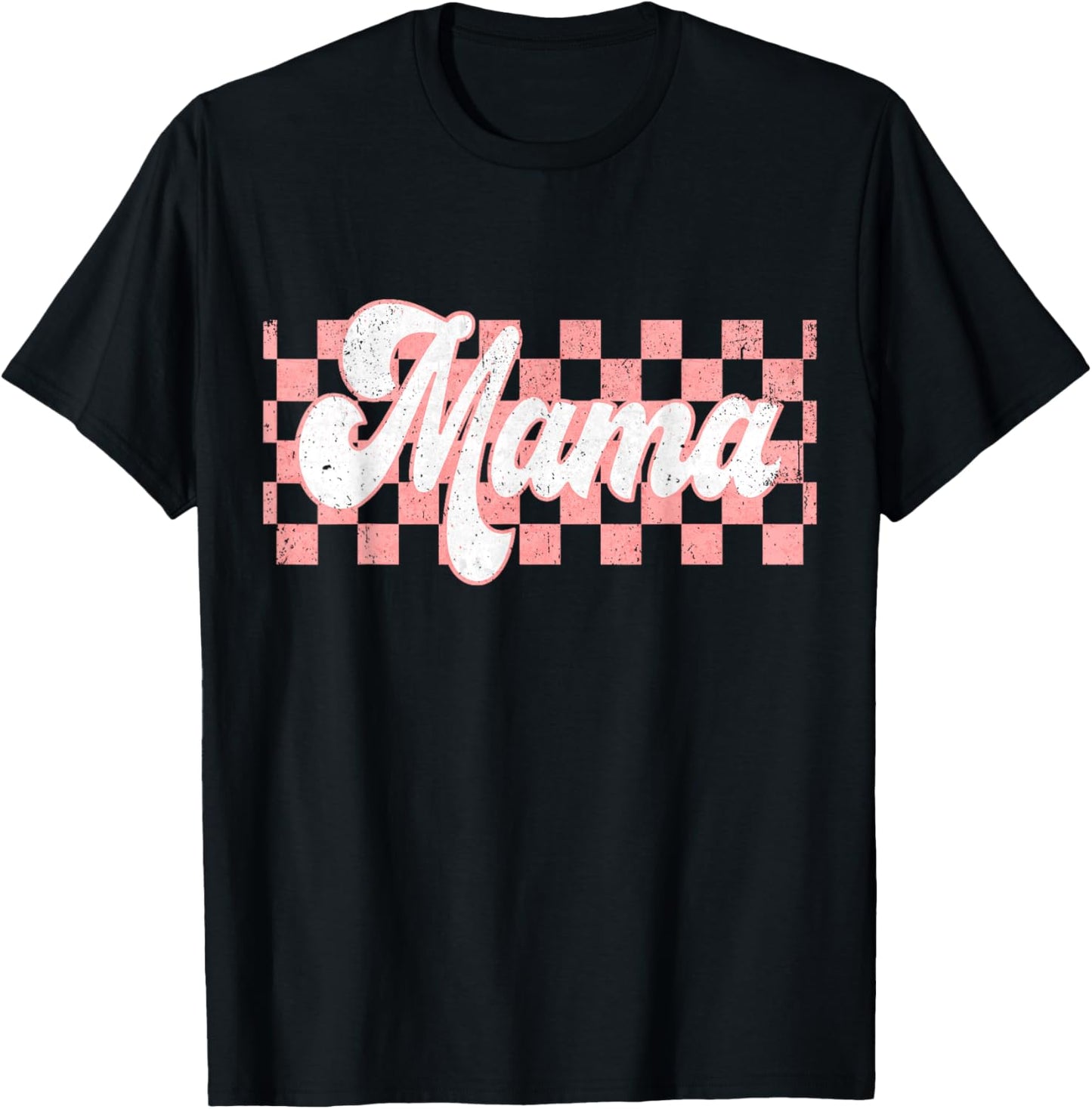 Checkered Mama Retro Mom Life Women Mothers Day New Mom T-Shirt - T-Shirt | Black
