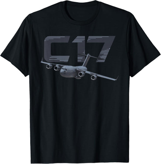 C-17 Globemaster US Military Aircraft T-Shirt - T-Shirt | Black