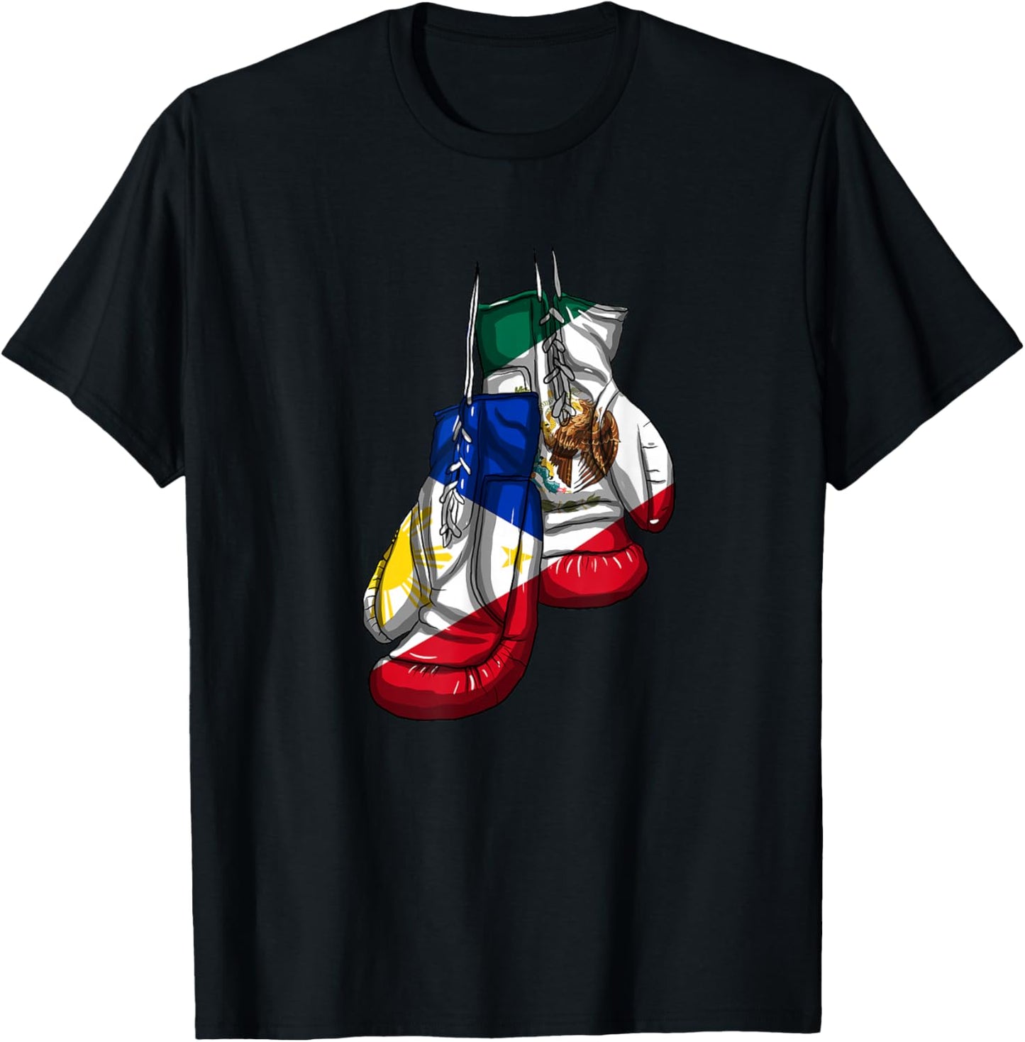 Philippines Mexico Filipino Mexipino Flag Day Mexican Boxing T-Shirt - T-Shirt | Black