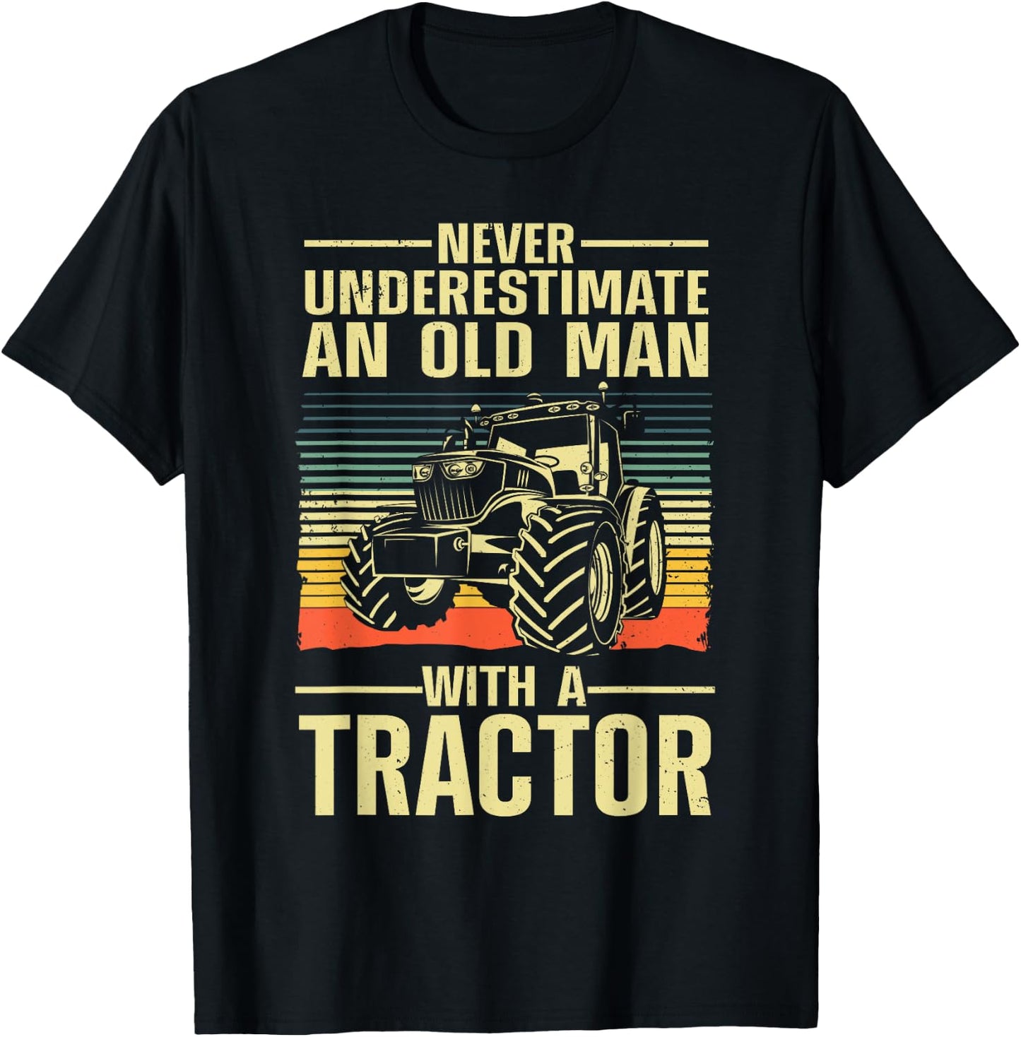 Cool Tractor Dad Grandpa Farmer Driver Farming Truck T-Shirt - T-Shirt | Black