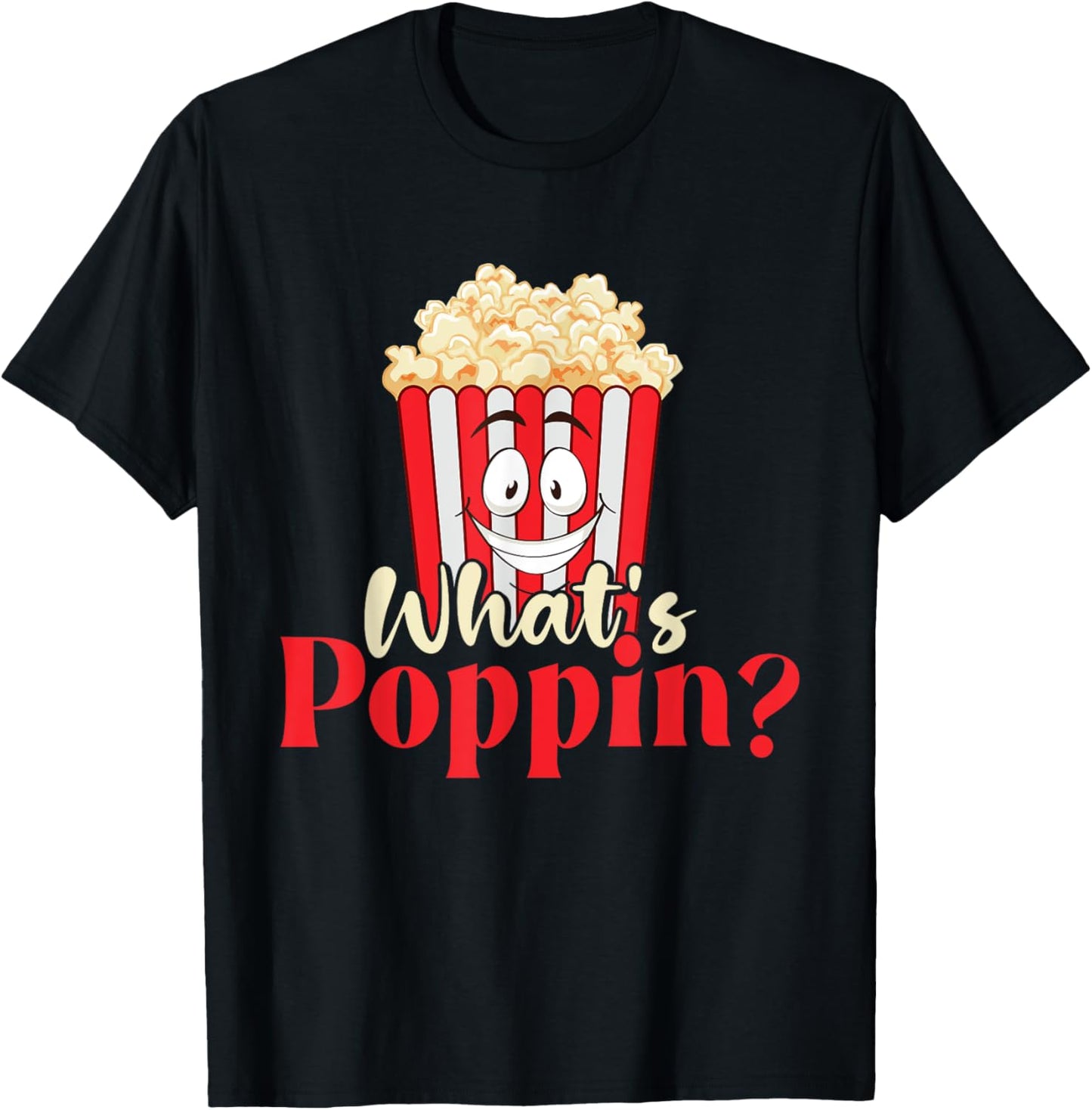 What's Poppin - Popcorn Lover Caramel Corn T-Shirt - T-Shirt | Black