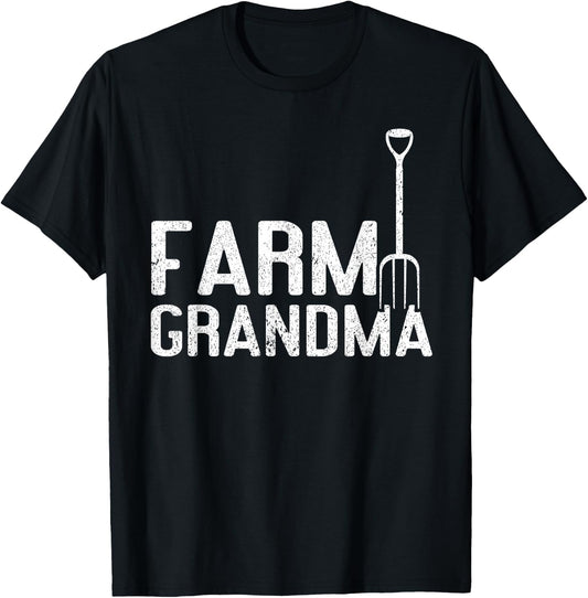 Farm Grandma | Local Farm Lover Funny Farmer Grandma T-Shirt - T-Shirt | Black
