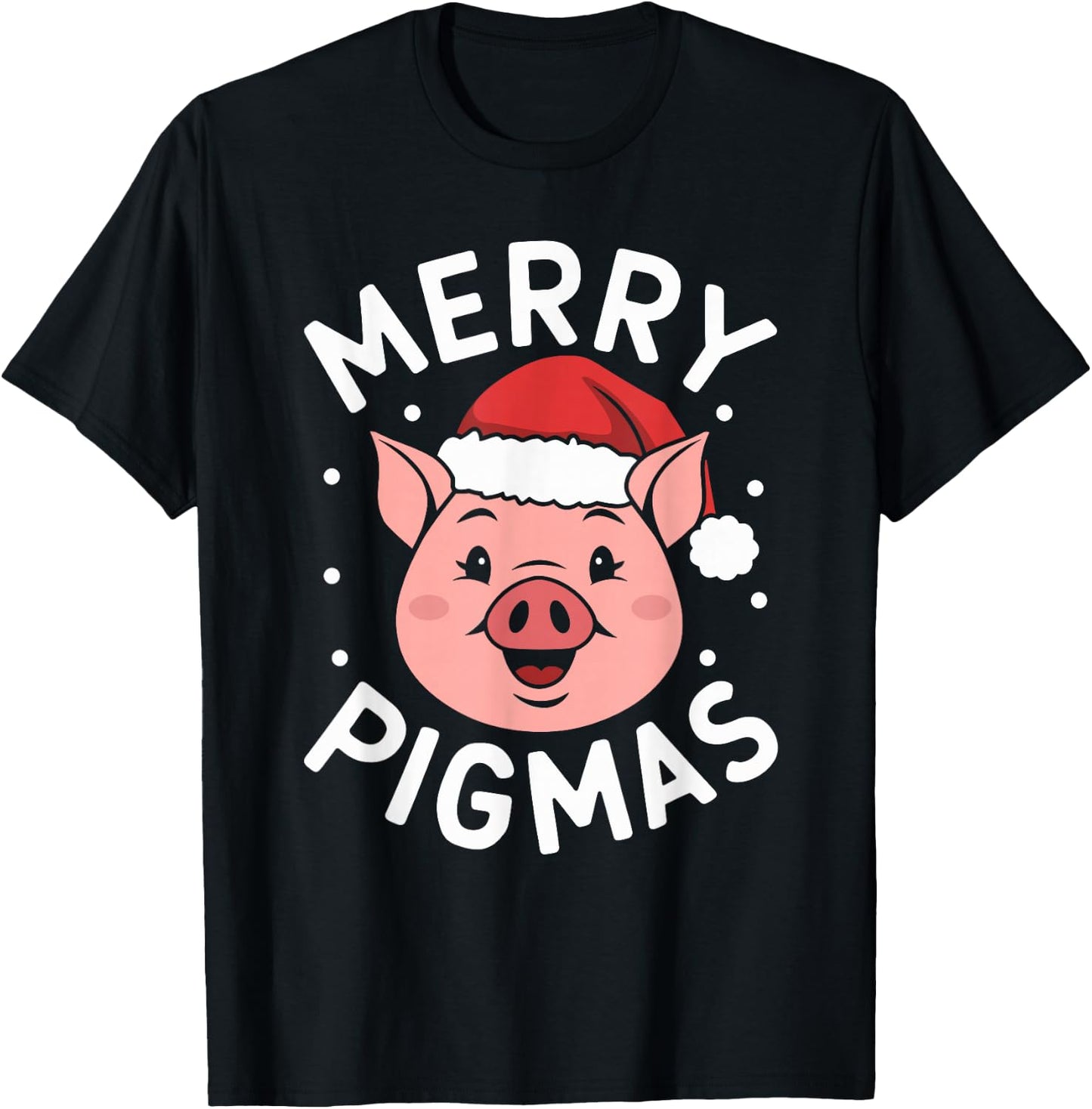 Merry Pigmas Funny Pig Christmas Santa Pig Xmas Farmer T-Shirt - T-Shirt | Black