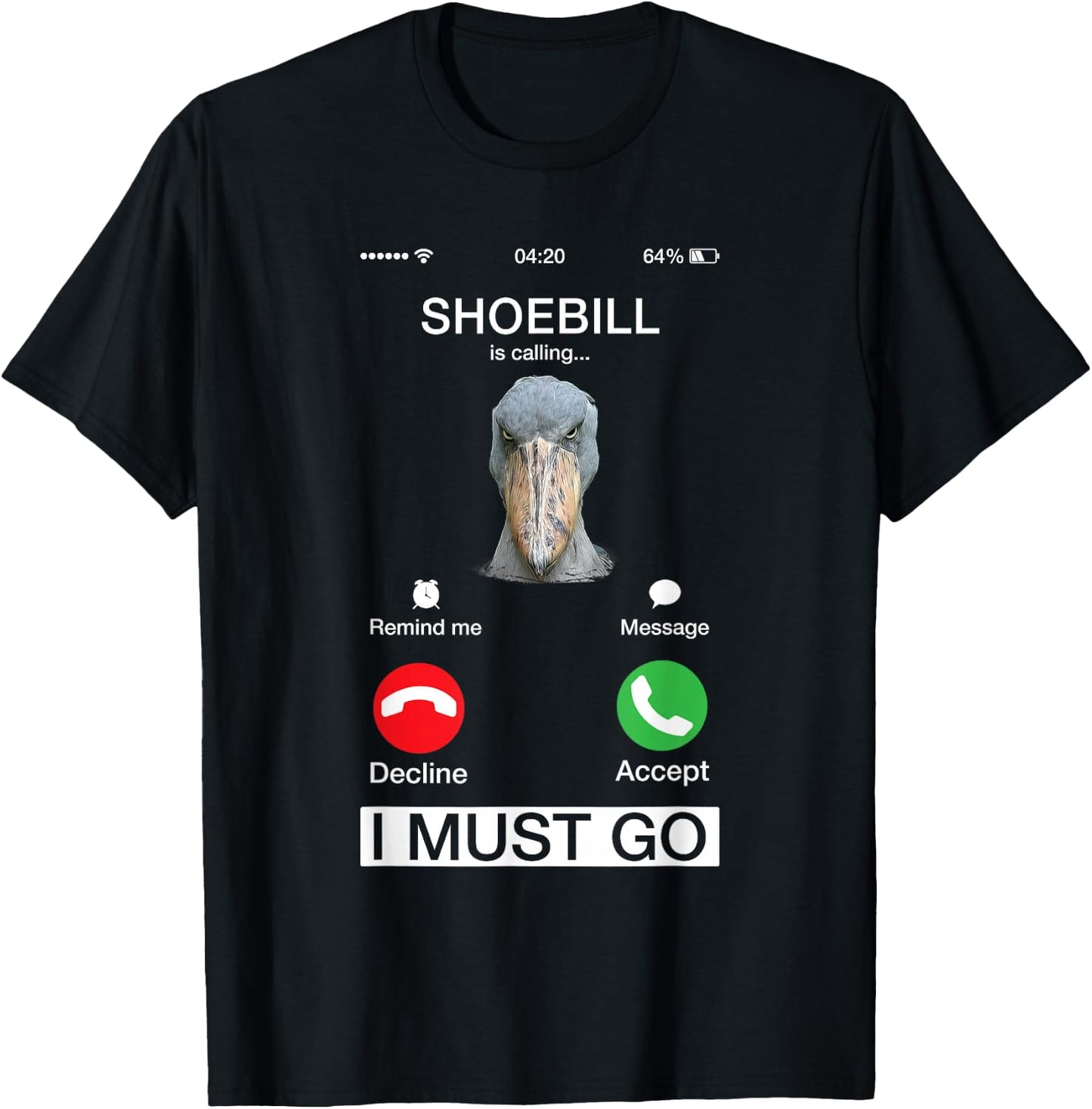Shoebill Is Calling Large African Bird Wildlife Animal Lover T-Shirt - T-Shirt | Black