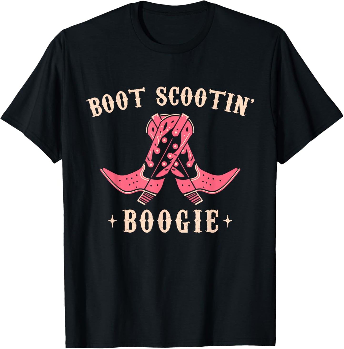 Boot Scootin’ Boogie Retro Vintage Western Cowboys T-Shirt - T-Shirt | Black