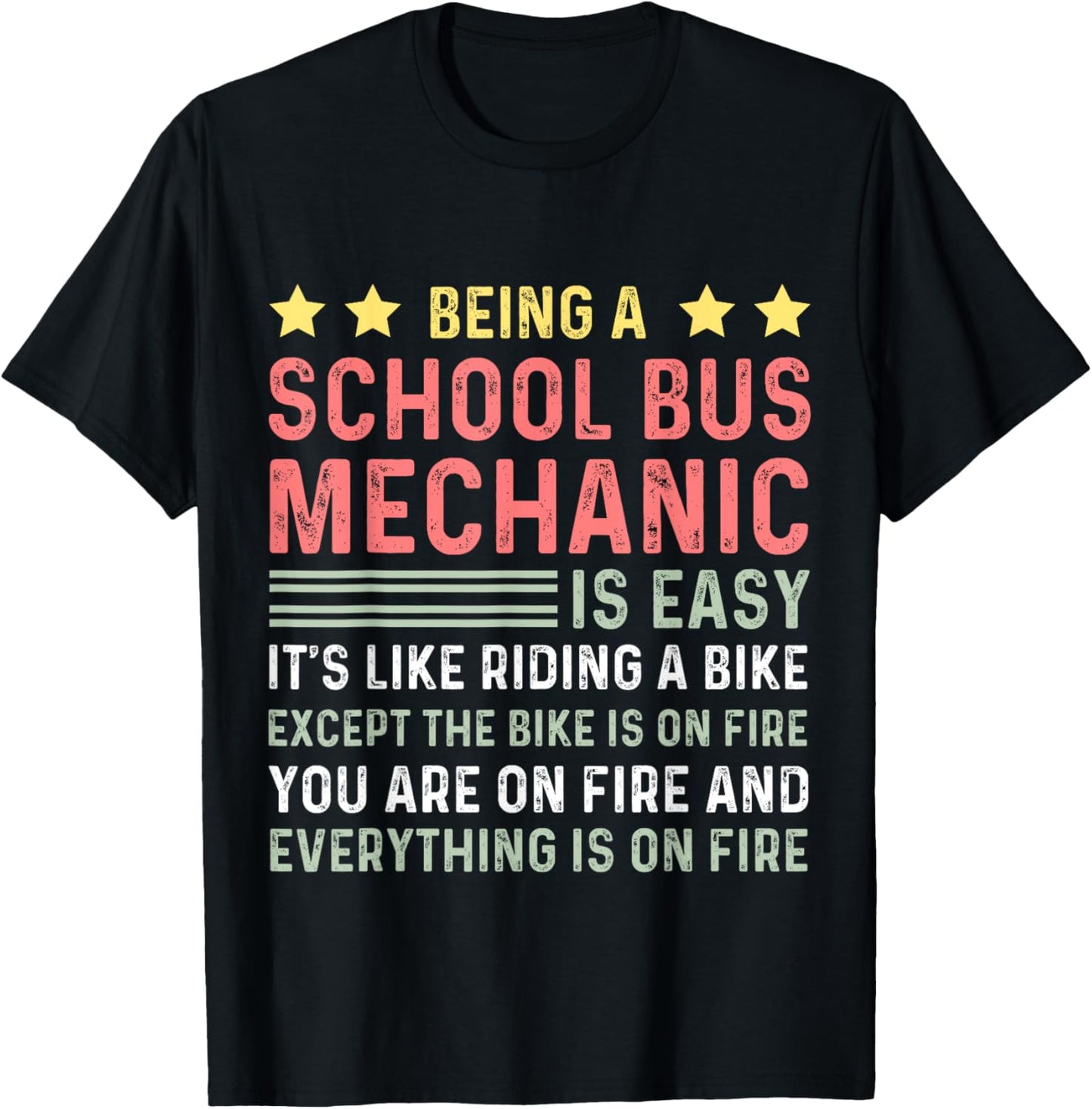 School Bus Mechanic T-Shirt - T-Shirt | Black