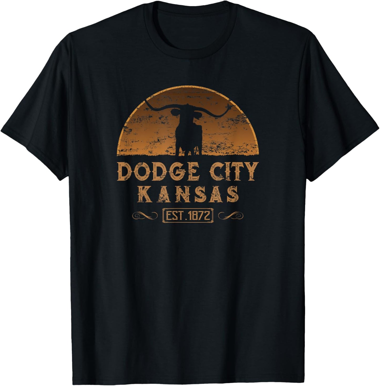 Dodge City Kansas KS Wild West T-Shirt - T-Shirt | Black